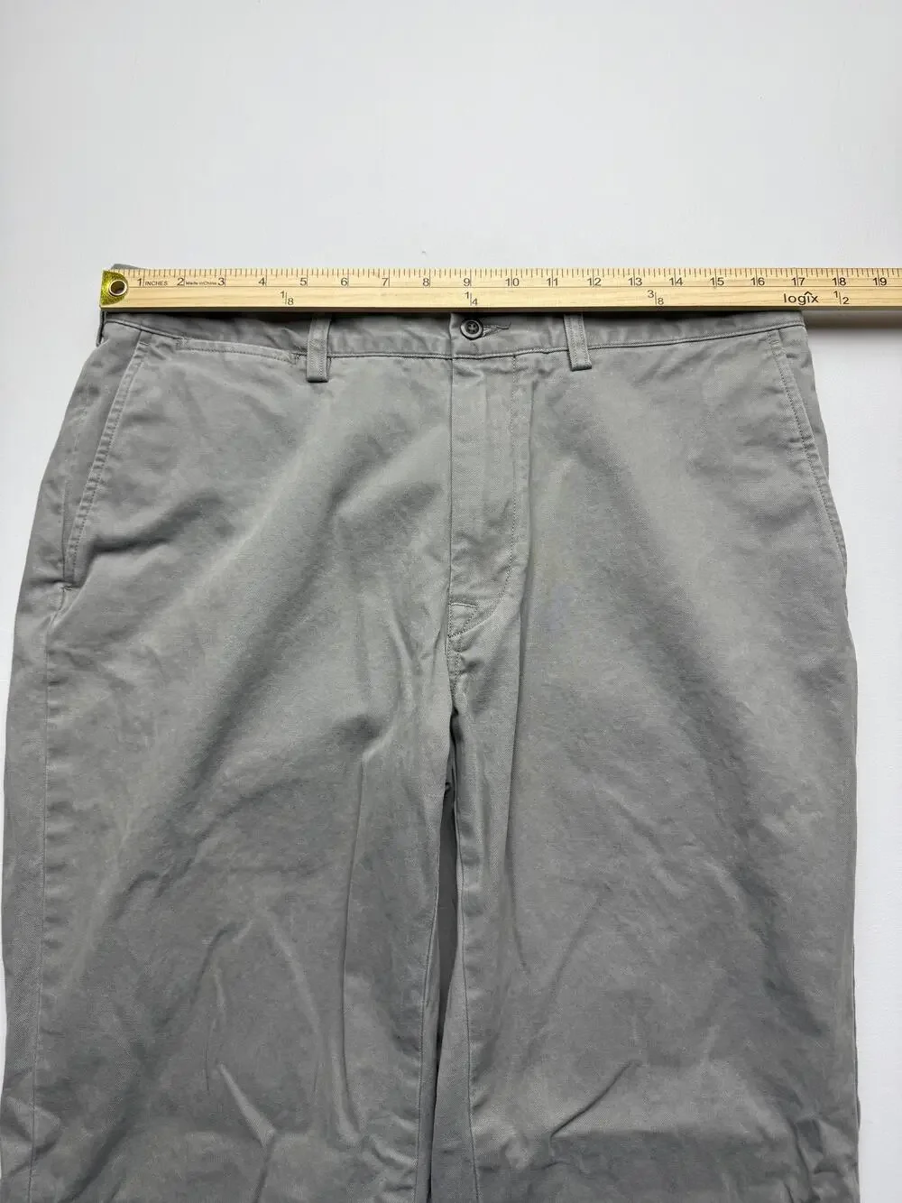 Polo Ralph Lauren Pants Mens 36x32 Gray Chino Flat Front Classic Casual